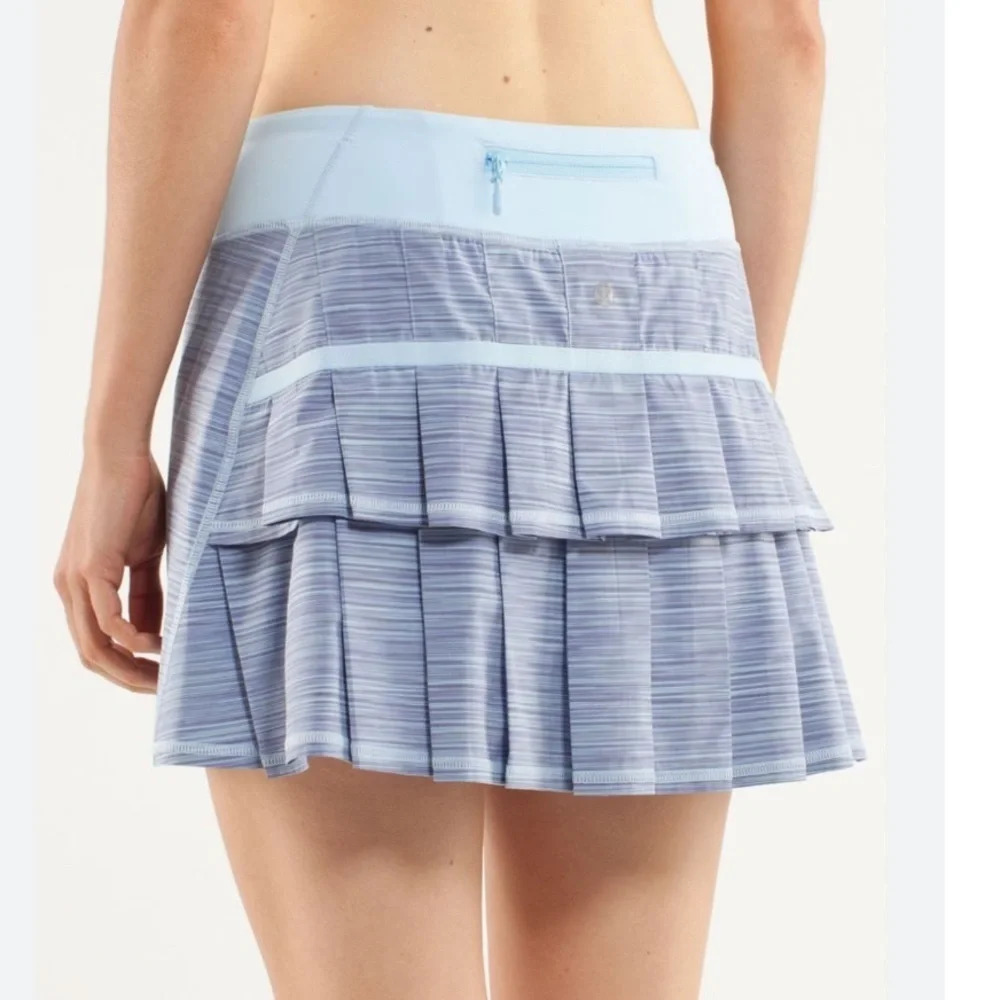 Lululemon Run Pace Setter Tall Skirt Twisted Stripe Caspian Blue Caspian Blue